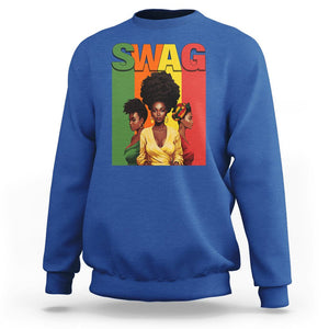 Black History Month Swag Melanin Queen Sweatshirt TS09 Royal Blue Printyourwear