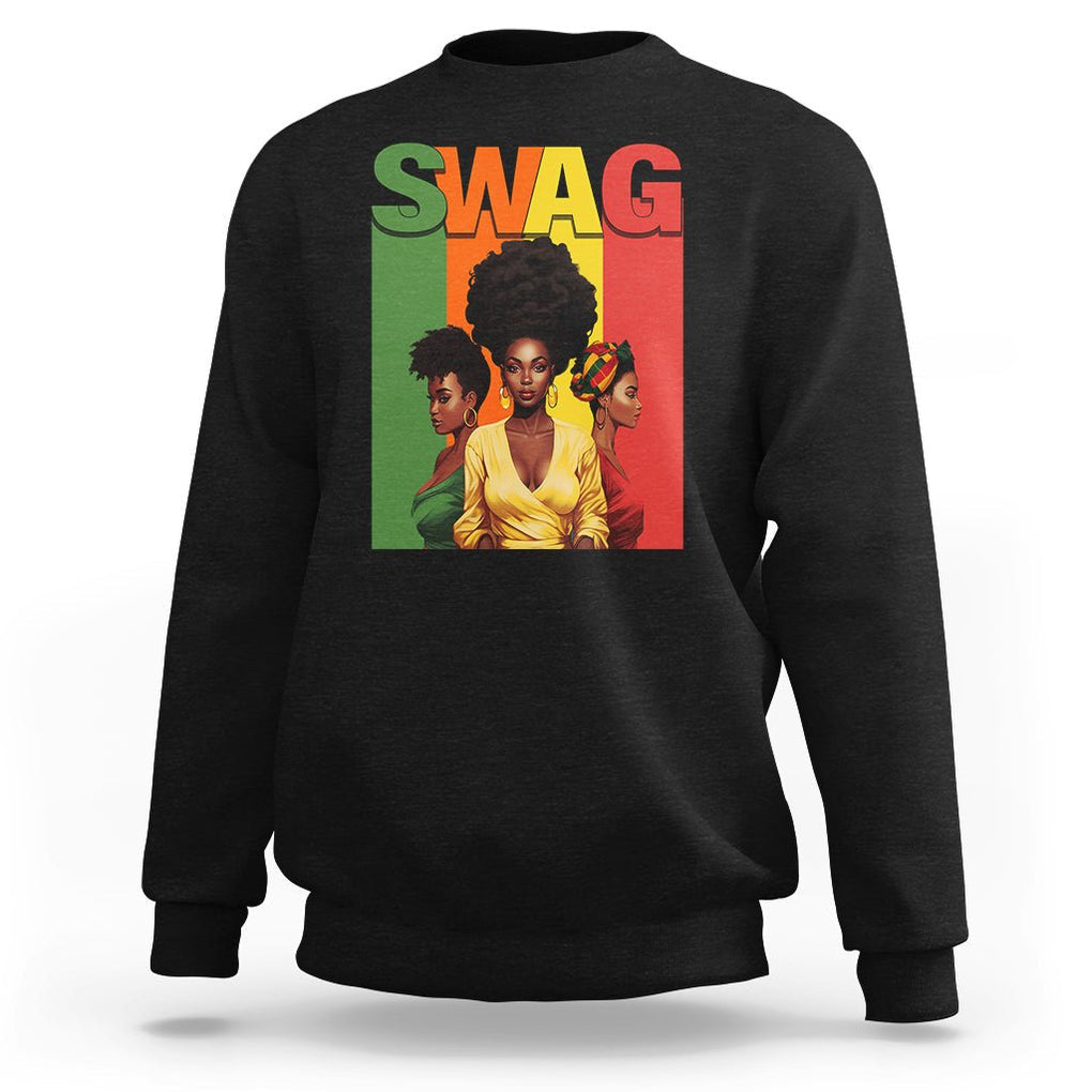 Black History Month Swag Melanin Queen Sweatshirt TS09 Black Printyourwear