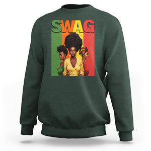 Black History Month Swag Melanin Queen Sweatshirt TS09 Dark Forest Green Printyourwear