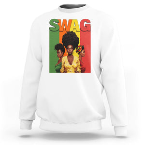 Black History Month Swag Melanin Queen Sweatshirt TS09 White Printyourwear