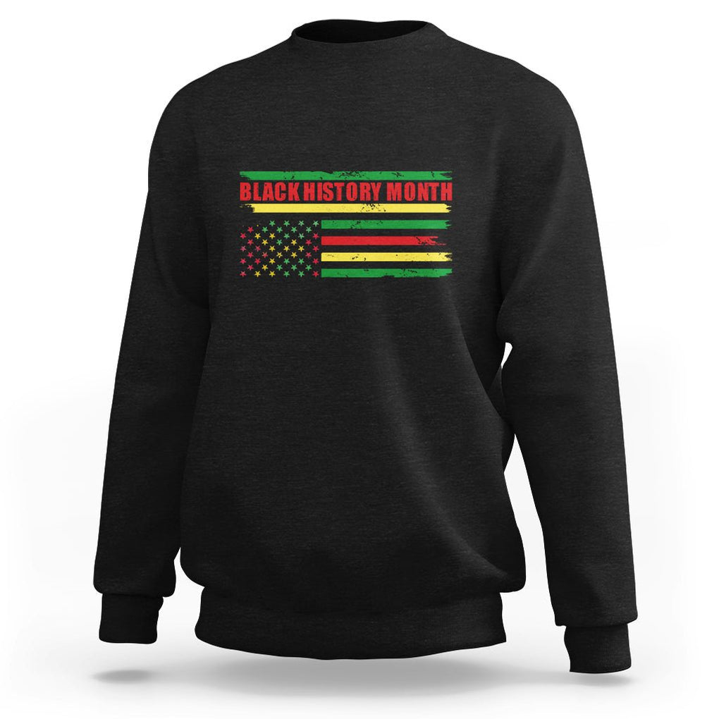 Black History Month Sweatshirt African American Pride Flag TS02 Black Printyourwear