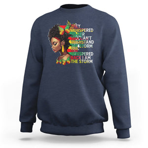 Black History Month Sweatshirt African Women She Whispered Back I Am The Storm TS09 Navy Printyourwear