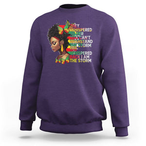 Black History Month Sweatshirt African Women She Whispered Back I Am The Storm TS09 Purple Printyourwear