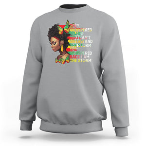 Black History Month Sweatshirt African Women She Whispered Back I Am The Storm TS09 Sport Gray Printyourwear