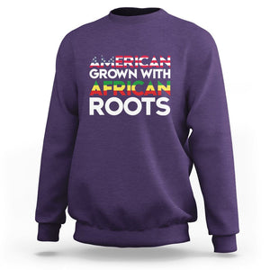 Black History Month Sweatshirt American Grown With African Roots American Flag TS02 Purple Printyourwear