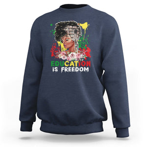 Black History Month Sweatshirt Black Educated African American Pride Women TS02 Navy Printyourwear