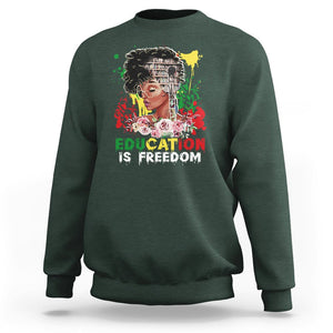 Black History Month Sweatshirt Black Educated African American Pride Women TS02 Dark Forest Green Printyourwear