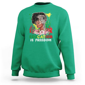 Black History Month Sweatshirt Black Educated African American Pride Women TS02 Irish Green Printyourwear