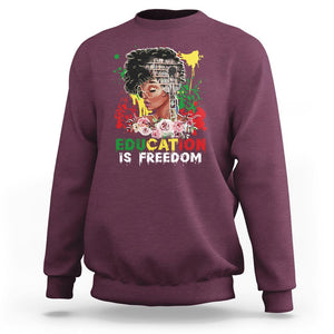 Black History Month Sweatshirt Black Educated African American Pride Women TS02 Maroon Printyourwear