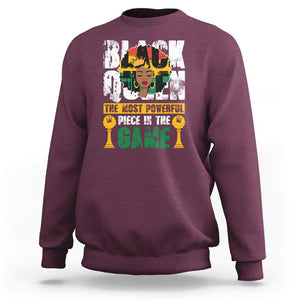 Black History Month Sweatshirt Black Queen The Most Powerful Piece In The Game Black Pride TS02 Maroon Printyourwear