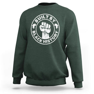 Black History Month Sweatshirt Built By Black History Afro Melanin TS02 Dark Forest Green Printyourwear