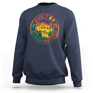 Black History Month Sweatshirt Built By Black History Afro Melanin TS02 Navy Printyourwear