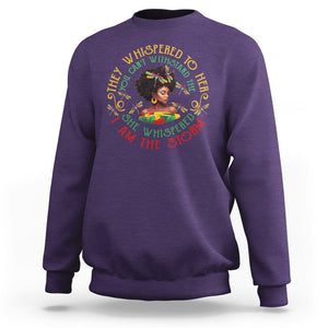 Black History Month Sweatshirt Dragon Fly African Women She Whispered Back I Am The Storm TS09 Purple Printyourwear