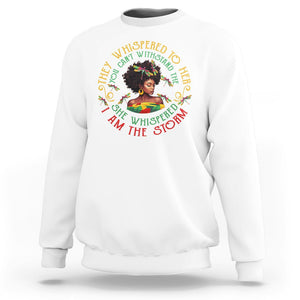 Black History Month Sweatshirt Dragon Fly African Women She Whispered Back I Am The Storm TS09 White Printyourwear