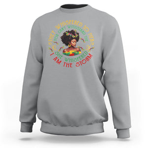 Black History Month Sweatshirt Dragon Fly African Women She Whispered Back I Am The Storm TS09 Sport Gray Printyourwear