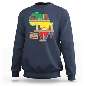 Black History Month Sweatshirt Educate Teach Black History Educated African American Pride TS02 Navy Printyourwear