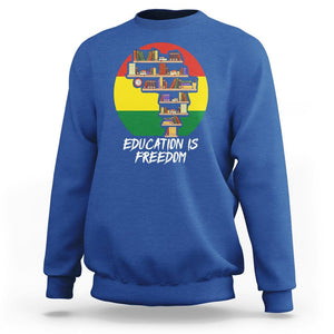 Black History Month Sweatshirt Education Is Freedom African Americans TS09 Royal Blue Printyourwear