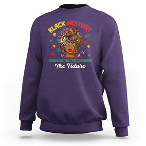 Black History Month Sweatshirt Honoring The Past Inspiring The Future TS02 Purple Printyourwear