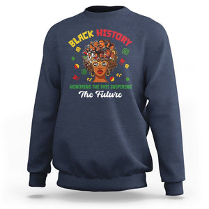 Black History Month Sweatshirt Honoring The Past Inspiring The Future TS02 Navy Printyourwear