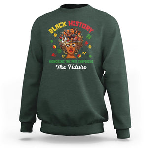 Black History Month Sweatshirt Honoring The Past Inspiring The Future TS02 Dark Forest Green Printyourwear