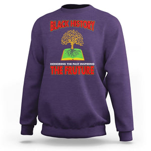 Black History Month Sweatshirt Honoring The Past Inspiring The Future TS09 Purple Printyourwear