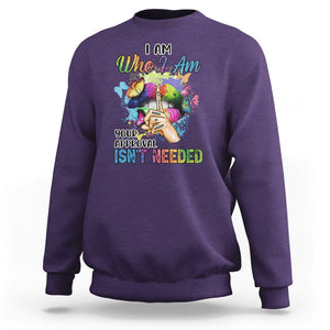 Black History Month Sweatshirt I Am Who I Am Your Approval Isn't Needed Afro Black Queen TS02 Purple Printyourwear