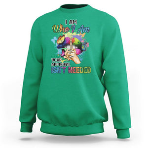 Black History Month Sweatshirt I Am Who I Am Your Approval Isn't Needed Afro Black Queen TS02 Irish Green Printyourwear