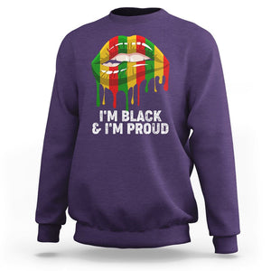 Black History Month Sweatshirt I'm Black And I'm Proud Women Lips TS02 Purple Printyourwear