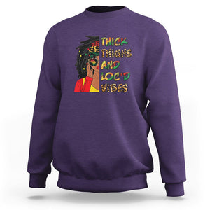 Black History Month Sweatshirt Thick Thighs And Locd Vibes Proud African Melanin Women TS02 Purple Printyourwear