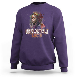 Black History Month Sweatshirt Unapologetically Locd Locs Hair Melanin Queen TS02 Purple Printyourwear