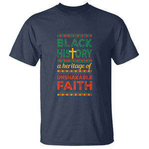 Black History Month T Shirt A Heritage Of Unshakeable Faith Christian BLM TS09 Navy Printyourwear