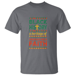 Black History Month T Shirt A Heritage Of Unshakeable Faith Christian BLM TS09 Charcoal Printyourwear