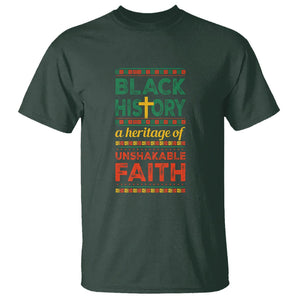 Black History Month T Shirt A Heritage Of Unshakeable Faith Christian BLM TS09 Dark Forest Green Printyourwear