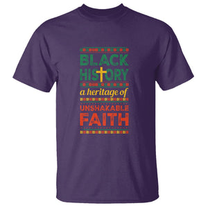 Black History Month T Shirt A Heritage Of Unshakeable Faith Christian BLM TS09 Purple Printyourwear