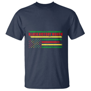 Black History Month T Shirt African American Pride Flag TS02 Navy Printyourwear