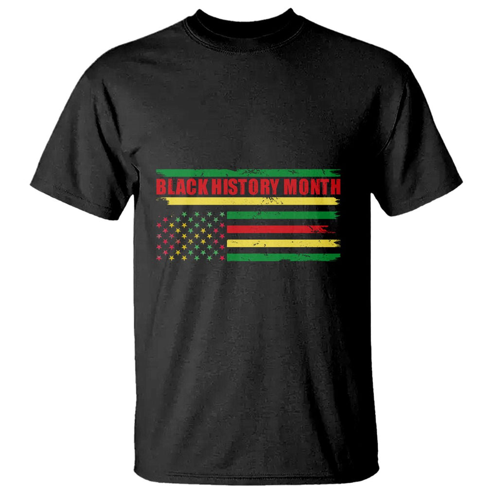 Black History Month T Shirt African American Pride Flag TS02 Black Printyourwear