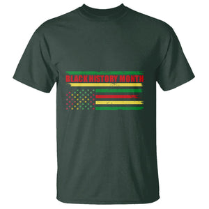 Black History Month T Shirt African American Pride Flag TS02 Dark Forest Green Printyourwear