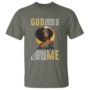 Black History Month T Shirt African Women God Designed Created Blessed Me TS09 Military Green Printyourwear