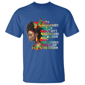 Black History Month T Shirt African Women She Whispered Back I Am The Storm TS09 Royal Blue Printyourwear