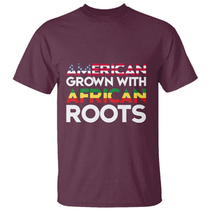 Black History Month T Shirt American Grown With African Roots American Flag TS02 Maroon Printyourwear