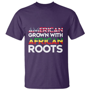 Black History Month T Shirt American Grown With African Roots American Flag TS02 Purple Printyourwear