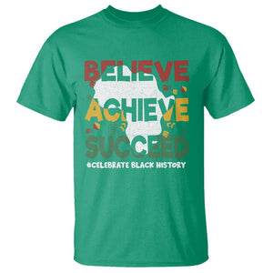 Black History Month T Shirt Believe Achieve Succeed BHM Black and Proud TS02 Irish Green Printyourwear