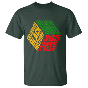 Black History Month T Shirt Believe Achieve Succeed Proud African American TS02 Dark Forest Green Printyourwear