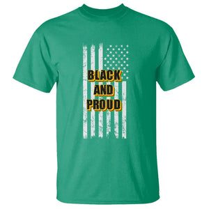 Black History Month T Shirt BHM Black And Proud African American Pride US Flag TS02 Irish Green Printyourwear