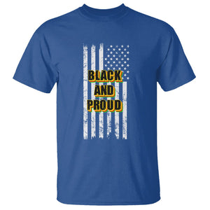 Black History Month T Shirt BHM Black And Proud African American Pride US Flag TS02 Royal Blue Printyourwear