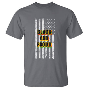 Black History Month T Shirt BHM Black And Proud African American Pride US Flag TS02 Charcoal Printyourwear