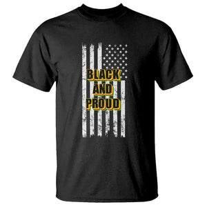 Black History Month T Shirt BHM Black And Proud African American Pride US Flag TS02 Black Printyourwear