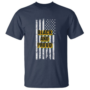 Black History Month T Shirt BHM Black And Proud African American Pride US Flag TS02 Navy Printyourwear