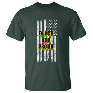 Black History Month T Shirt BHM Black And Proud African American Pride US Flag TS02 Dark Forest Green Printyourwear