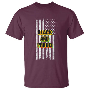 Black History Month T Shirt BHM Black And Proud African American Pride US Flag TS02 Maroon Printyourwear